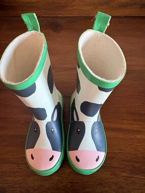 Baby Boden Cow Print Rain Boots